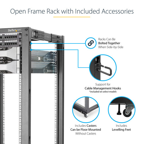 4 POST OPEN FRAME SERVER RACK NETWORK EQUIPMENT AV MEDIA RACK