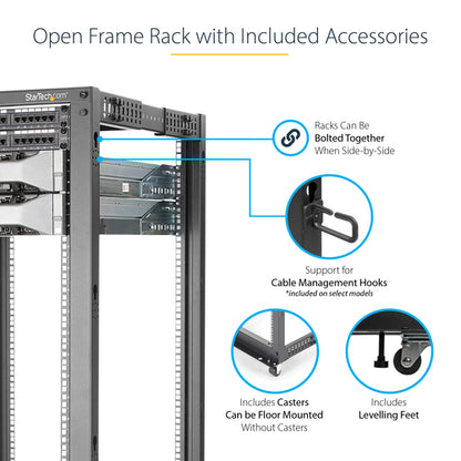 4 POST OPEN FRAME SERVER RACK NETWORK EQUIPMENT AV MEDIA RACK