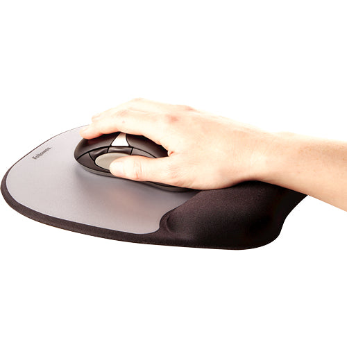 MEMORY FOAM SILVER MOUSE PAD WRIST REST NON SKID BACKING