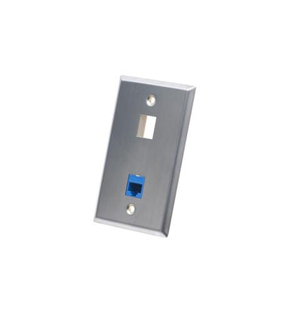 FACEPLATE, STAINLESS STEEL,1-GANG,2-PORT