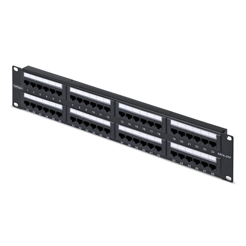 48-PORT 2U CAT6 PATCH PANEL RACKMOUNT/UTP/RJ45/110 PUNCH DOWN
