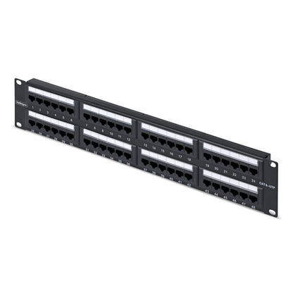 48-PORT 2U CAT6 PATCH PANEL RACKMOUNT/UTP/RJ45/110 PUNCH DOWN