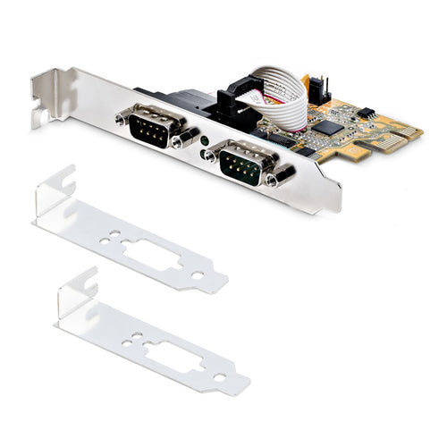PCIE DUAL SERIAL PORT CARD - 16C1050 UART 5V/12V STATUS LIGHTS