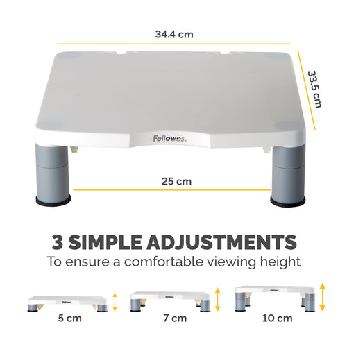 STANDARD MONITOR RISER/SHELF UP TO 60LBS - PLATINUM