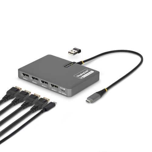 USB-C QUAD-MONITOR WORKSTATION ADAPTER 4K 60HZ DISPLAYPORT PD