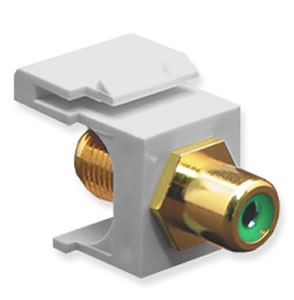 MODULE- RCA FEMALE- GREEN INSERT- WHITE