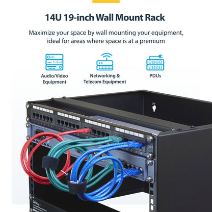 14U WALL MOUNT NETWORK RACK IT EQUIPMENT PATCH PANEL BRACKET