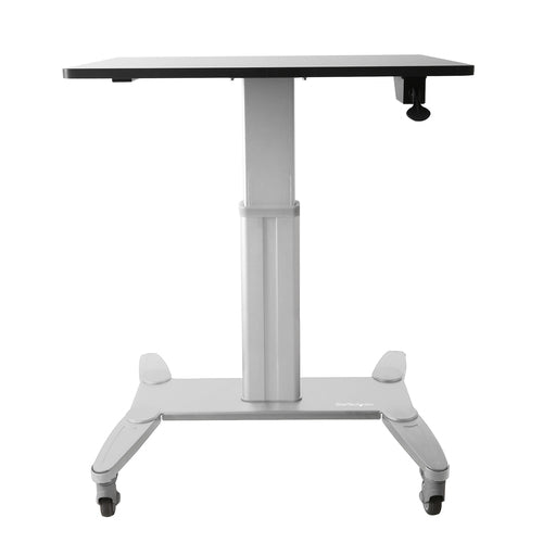 MOBILE STANDING DESK ON WHEELS PORTABLE SIT STAND HEIGHT ADJ CART